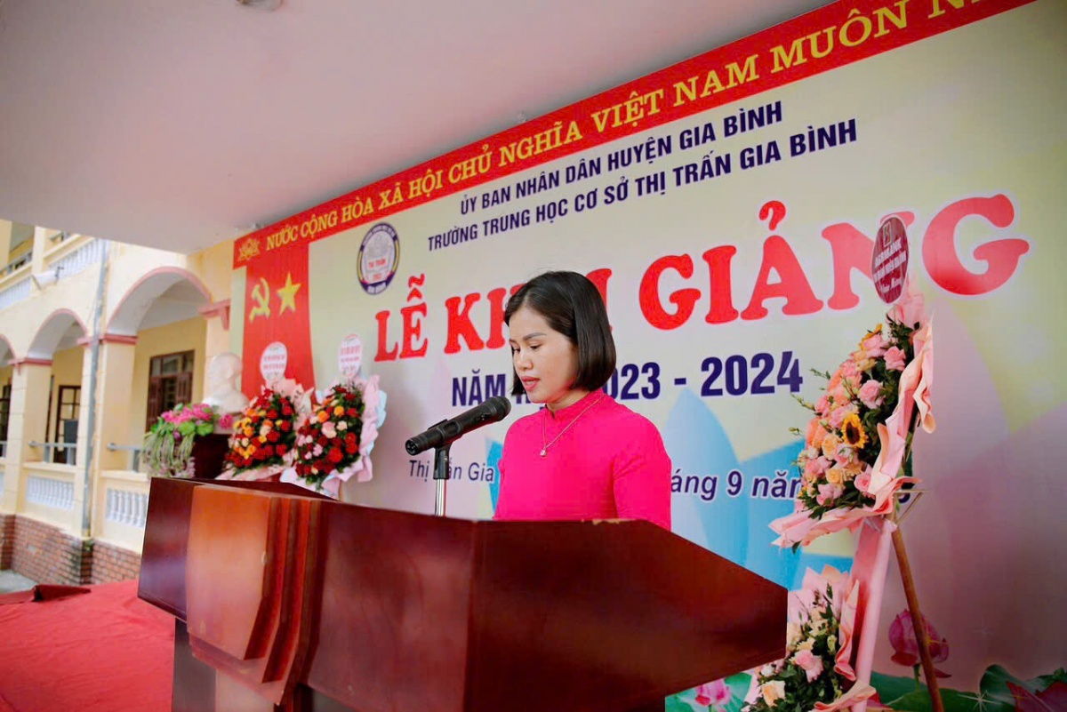 Cô Chủ tịch Công đoàn thân thiện của Trường THCS thị trấn Gia Bình