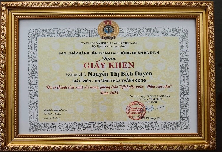 Công đoàn Trường THCS Thành Công đồng hành với giáo viên khó khăn Công đoàn Trường THCS Thành Công đồng hành với giáo viên khó khăn