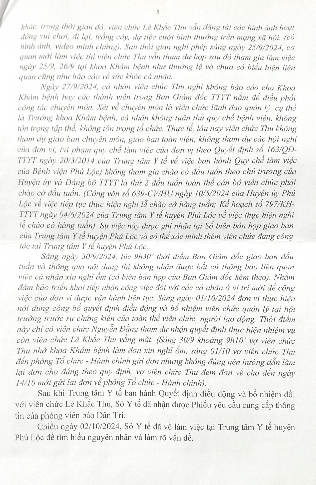 undefined Vụ điều động bác sĩ ở Thừa Thiên Huế: Những điểm bất hợp lý từ công văn trả lời của Sở Y tế tỉnh