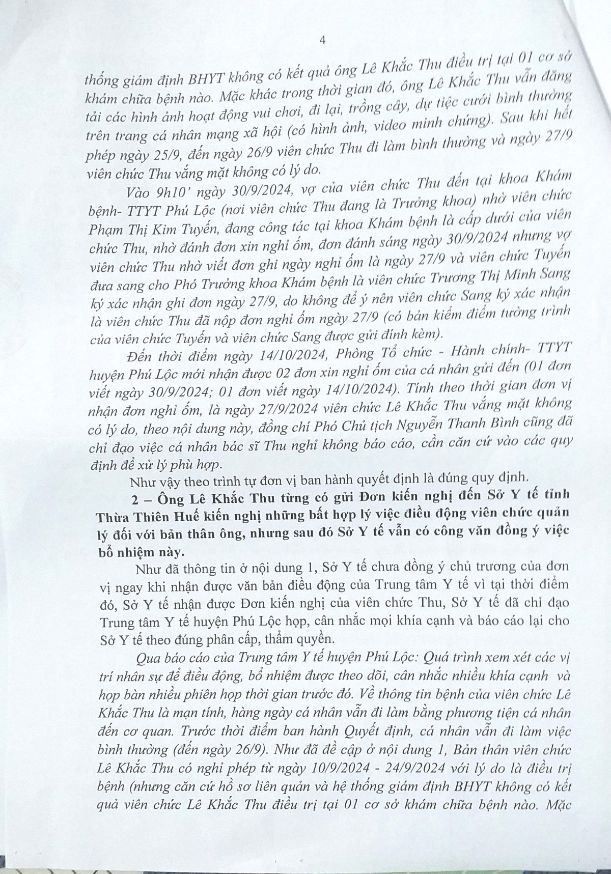 undefined Vụ điều động bác sĩ ở Thừa Thiên Huế: Những điểm bất hợp lý từ công văn trả lời của Sở Y tế tỉnh