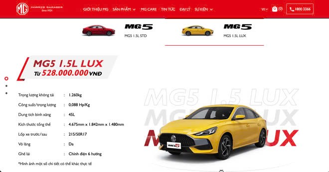 MG giảm giá hai mẫu xe MG ZS và MG5