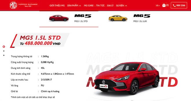 MG giảm giá hai mẫu xe MG ZS và MG5