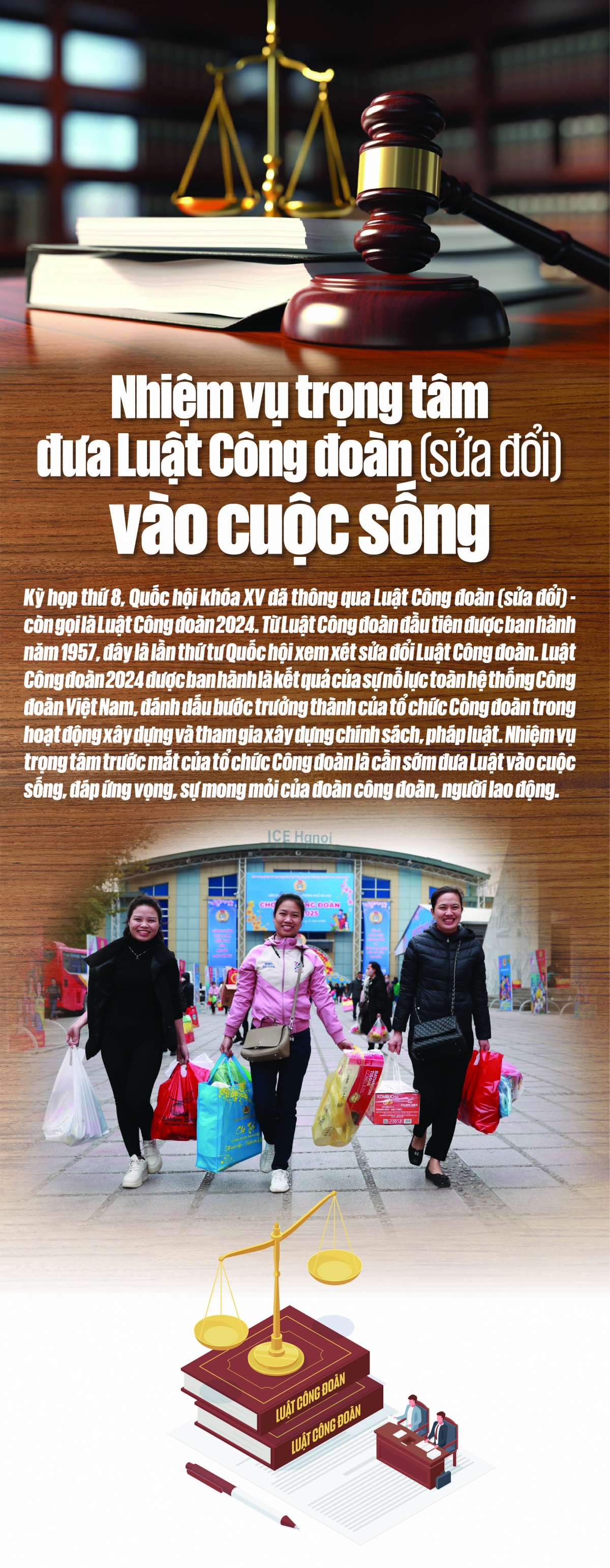 Nhiệm vụ trọng tâm đưa Luật Công đoàn (sửa đổi) vào cuộc sống Nhiệm vụ trọng tâm đưa Luật Công đoàn (sửa đổi) vào cuộc sống