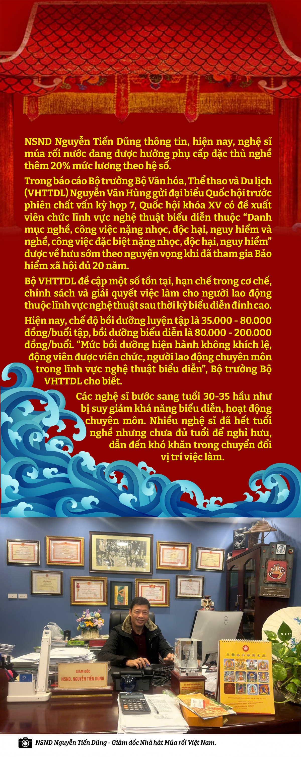 Những nghệ sĩ “ngâm mình dưới nước”: Đời theo con rối mà vui Những nghệ sĩ “ngâm mình dưới nước”: Đời theo con rối mà vui