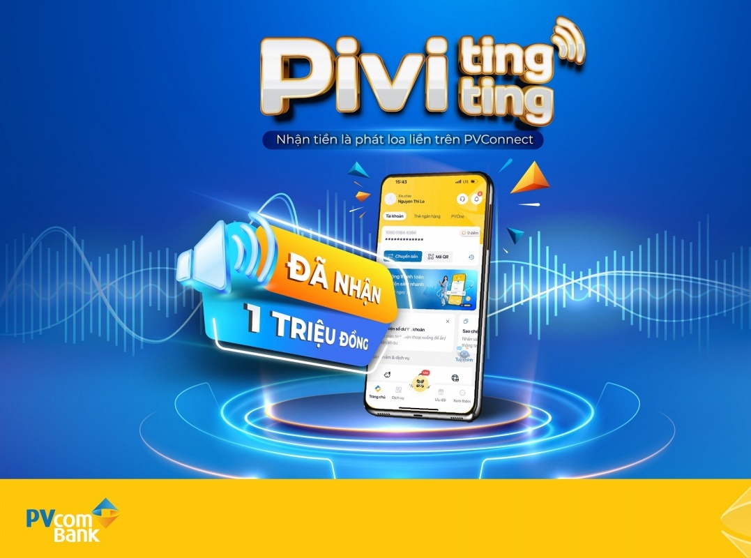 PVConnect thêm tính năng thông báo biến động số dư bằng giọng nói