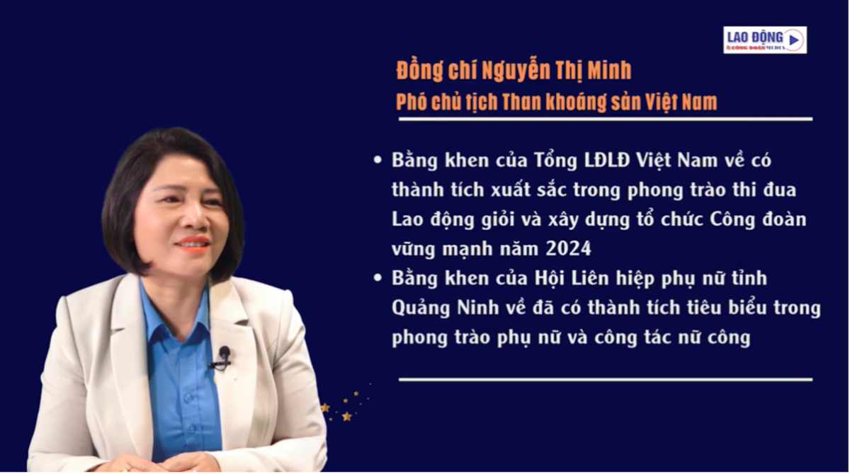 Người phụ nữ 34 năm gieo xuân cho thợ mỏ: Phó chủ tịch công đoàn han – khoáng sản Vệt Nam, chị Nguyễn Thị Minh Người phụ nữ 34 năm gieo xuân cho thợ mỏ: Phó chủ tịch công đoàn han – khoáng sản Vệt Nam, chị Nguyễn Thị Minh
