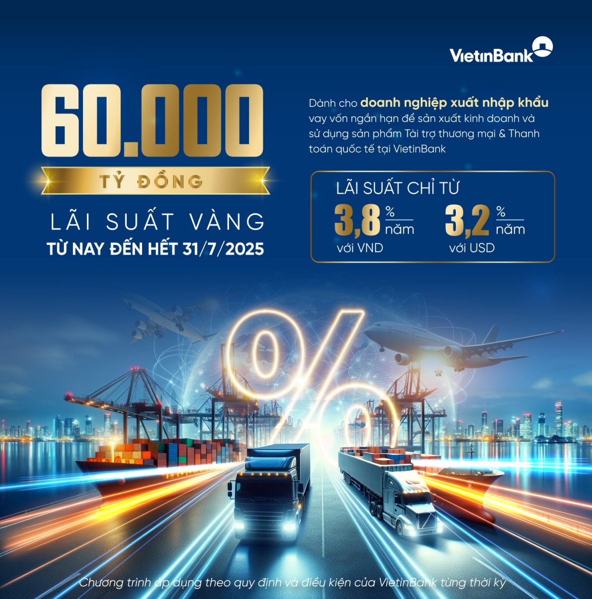 VietinBank dành 60.000 tỷ đồng ưu đãi lãi suất, tiếp sức doanh nghiệp xuất nhập khẩu