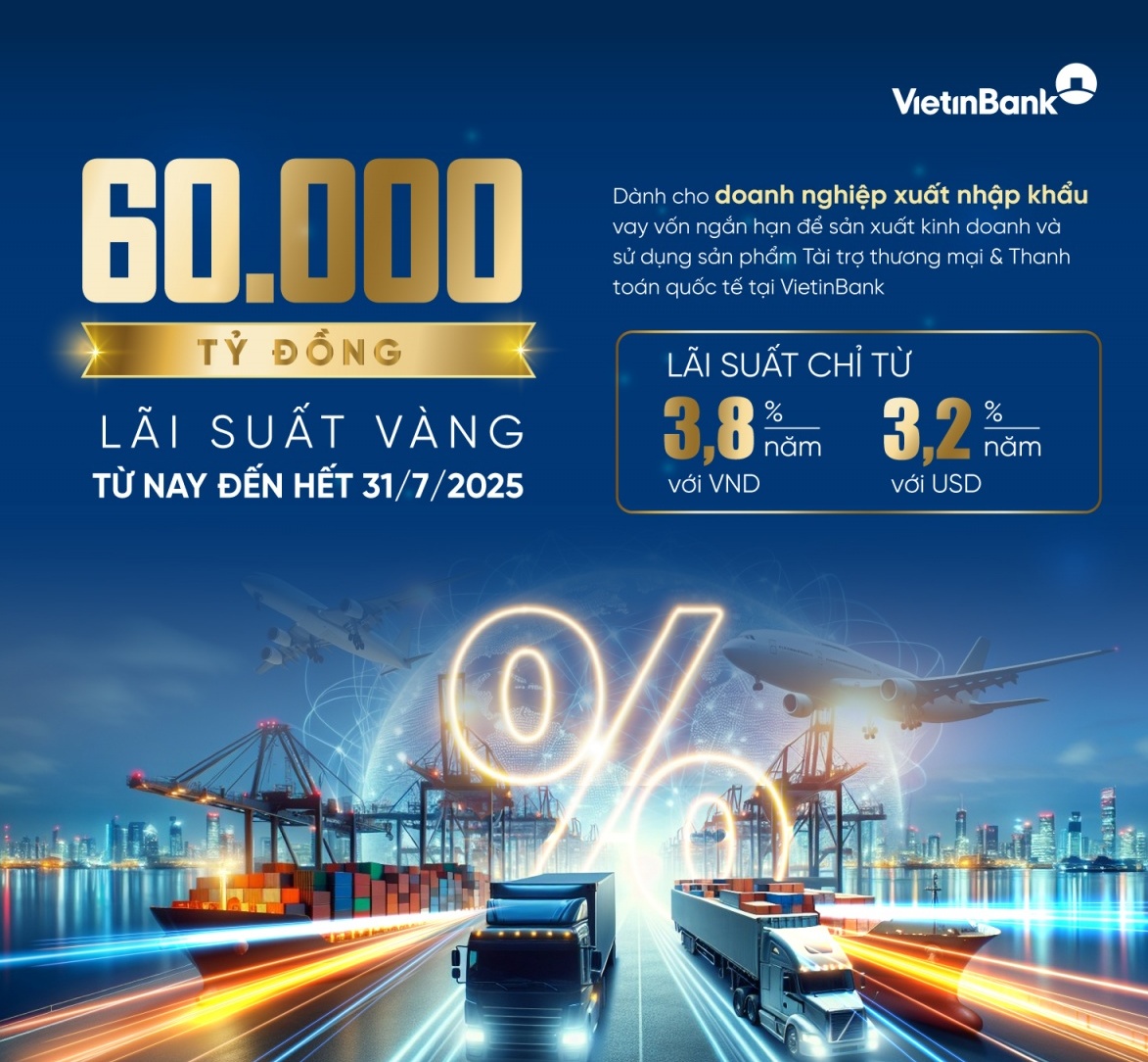 VietinBank dành 60.000 tỷ đồng ưu đãi lãi suất, tiếp sức doanh nghiệp xuất nhập khẩu