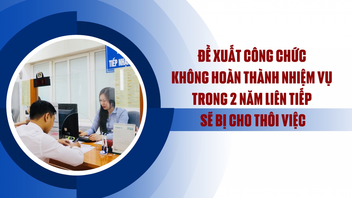 Đề xuất công chức không hoàn thành nhiệm vụ trong 2 năm liên tiếp sẽ bị cho thôi việc