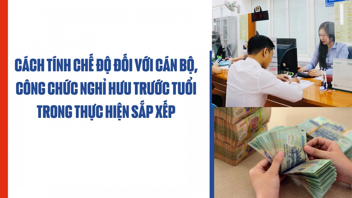 Cách tính chế độ đối với cán bộ, công chức nghỉ hưu trước tuổi trong thực hiện sắp xếp
