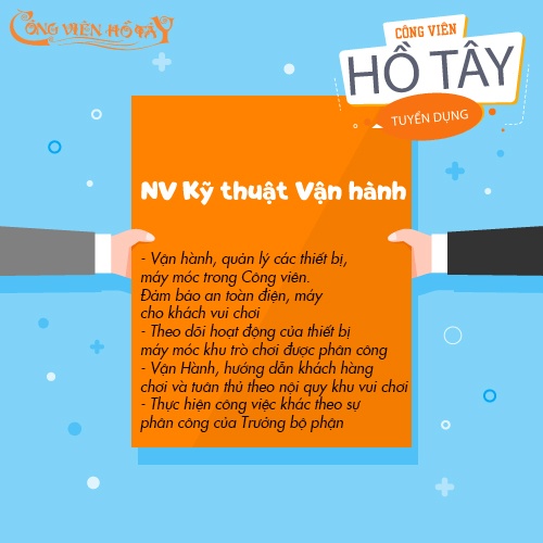 Hơn 170 vị trí việc làm tại Công viên Hồ Tây dịp hè 2025