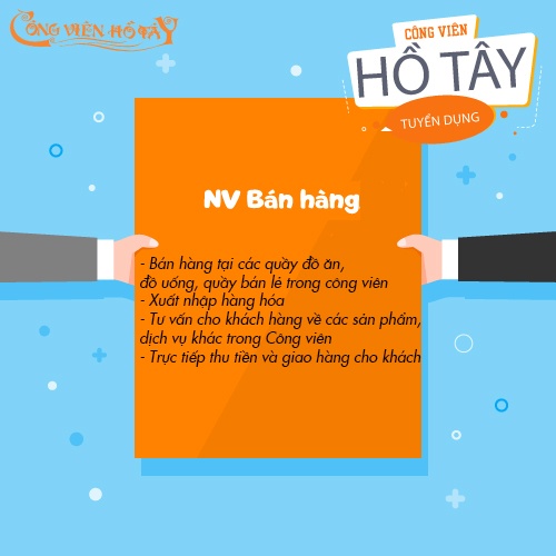 Hơn 170 vị trí việc làm tại Công viên Hồ Tây dịp hè 2025