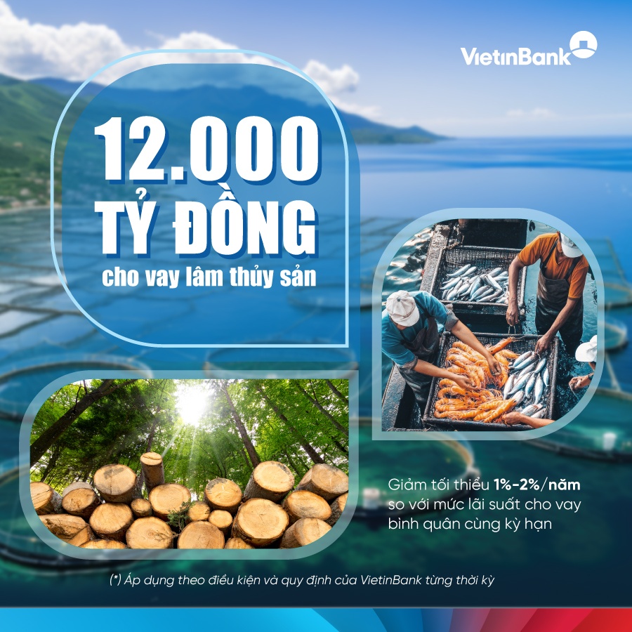 VietinBank nâng quy mô gói tín dụng, đẩy mạnh đầu tư lĩnh vực lâm, thủy sản  