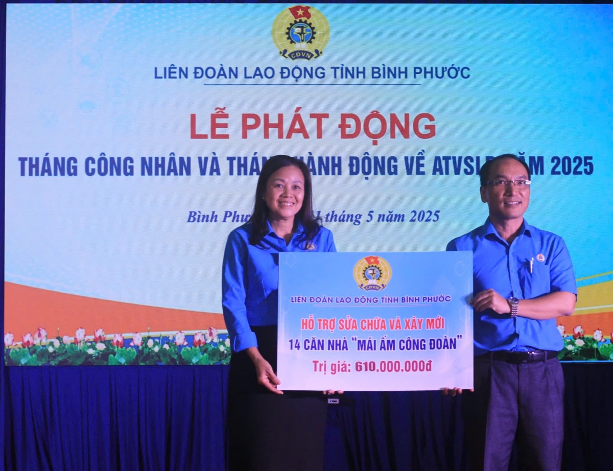 LĐLĐ Bình Phước: Hàng ngàn phần quà tặng NLĐ khó khăn trong Tháng công nhân 2025