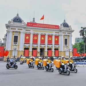 205 xe máy điện Honda gia nhập đội ngũ chuyển phát của Bưu điện Việt Nam tại Hà Nội