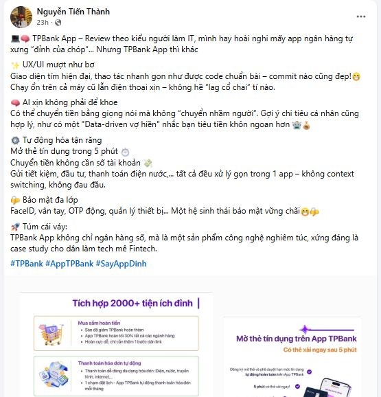 Chạm tương lai ngành tài chính cùng “Ngân hàng trí tuệ” TPBank Chạm tương lai ngành tài chính cùng “Ngân hàng trí tuệ” TPBank