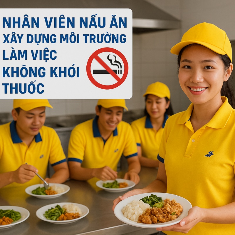 Nhân viên nấu ăn và hành trình xây dựng “Bếp sạch - Không khói thuốc”