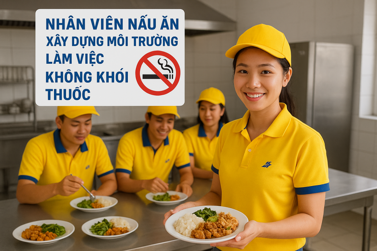 Nhân viên nấu ăn và hành trình xây dựng “Bếp sạch - Không khói thuốc” Nhân viên nấu ăn và hành trình xây dựng “Bếp sạch - Không khói thuốc”
