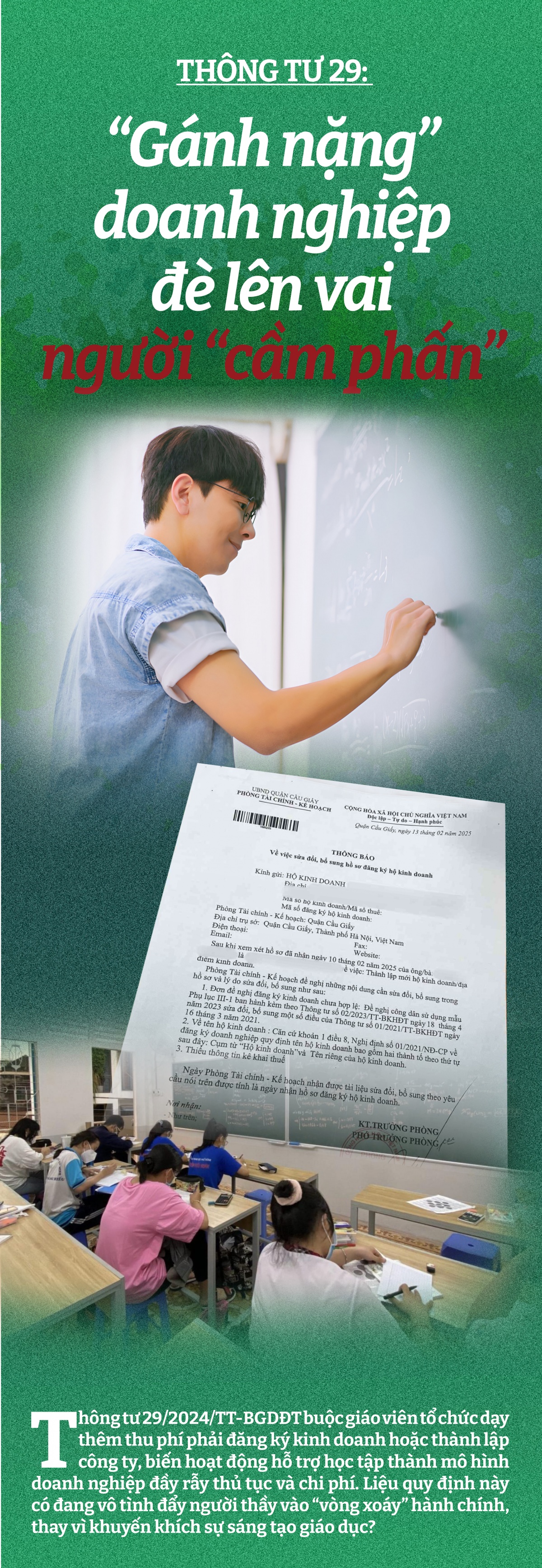 “Gánh nặng” doanh nghiệp đè lên vai người “cầm phấn” “Gánh nặng” doanh nghiệp đè lên vai người “cầm phấn”