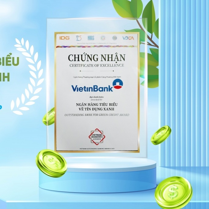 VietinBank 2 năm liên tiếp là “Ngân hàng tiêu biểu về tín dụng xanh”