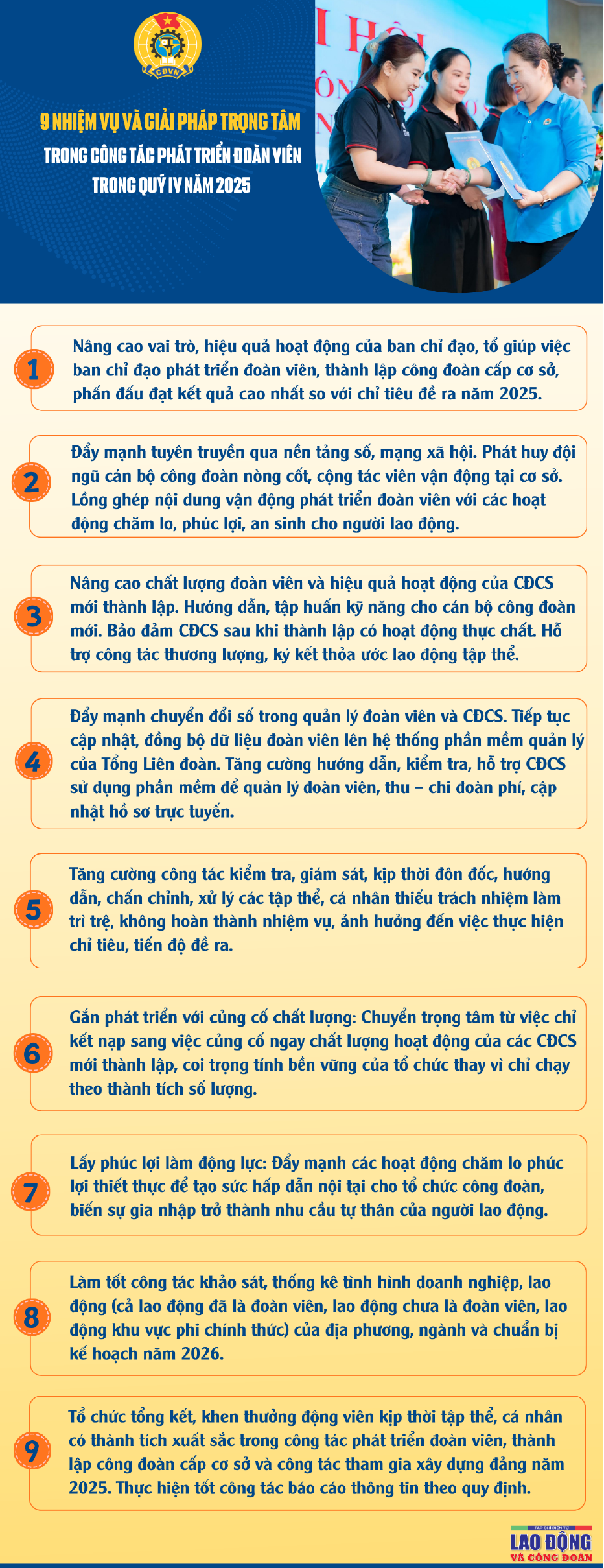 9 nhiệm vụ và giải pháp trọng tâm trong công tác phát triển đoàn viên trong quý IV năm 2025