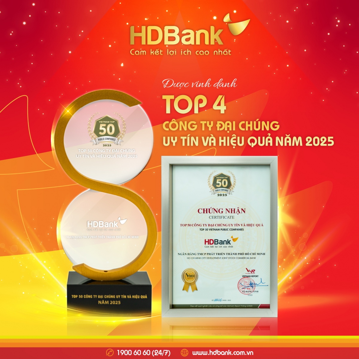 HDBank giữ vị trí thứ 3 Top ngân hàng niêm yết uy tín và hiệu quả nhất Việt Nam HDBank giữ vị trí thứ 3 Top ngân hàng niêm yết uy tín và hiệu quả nhất Việt Nam