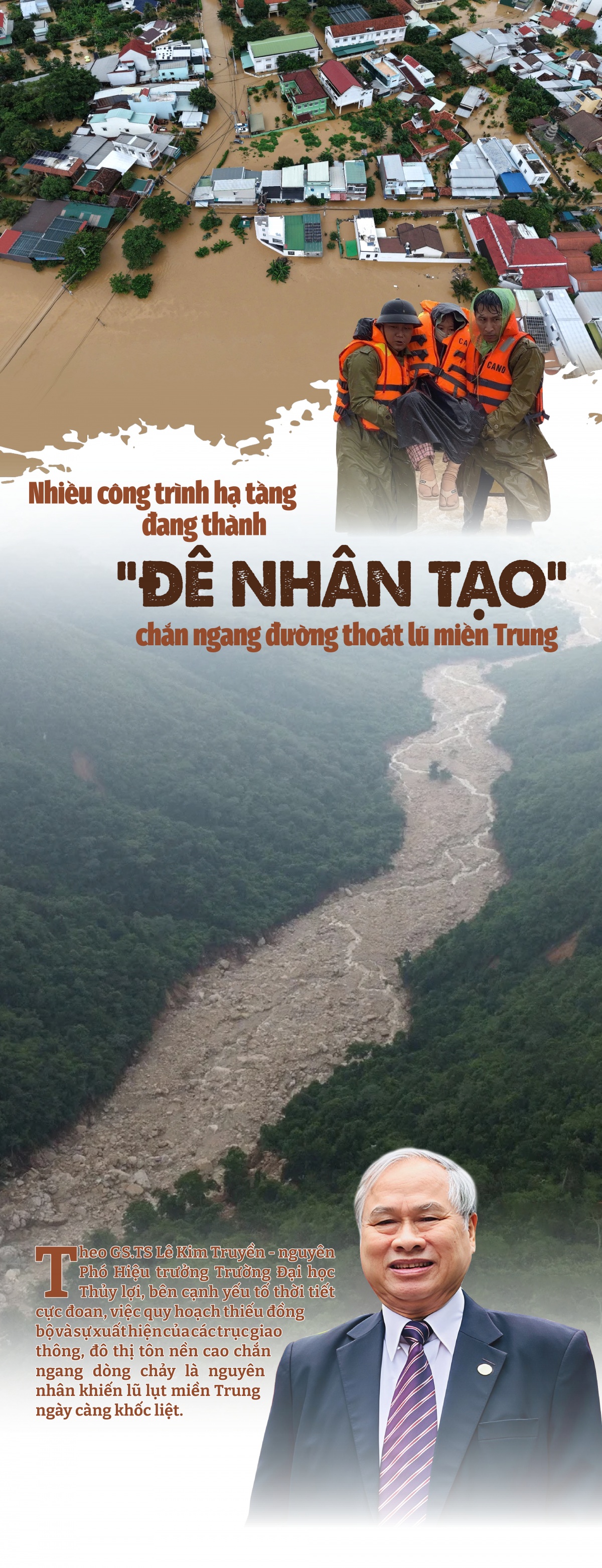 Nhiều công trình hạ tầng đang thành “đê nhân tạo” chắn ngang đường thoát lũ miền Trung