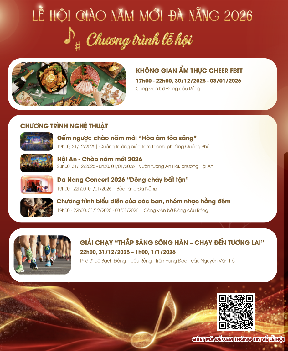 Lễ hội Chào năm mới Đà Nẵng 2026 có nhiều hoạt động nổi bật và mới lạ