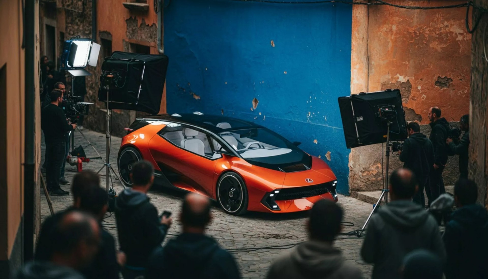 Hình ảnh mẫu concept Lexus xuất hiện ở một buổi chụp hình báo chí được tạo bằng AI