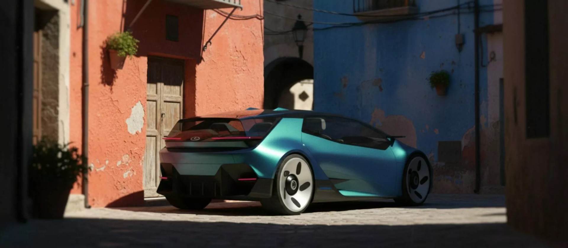 Phía sau của mẫu concept Lexus được tạo bằng AI