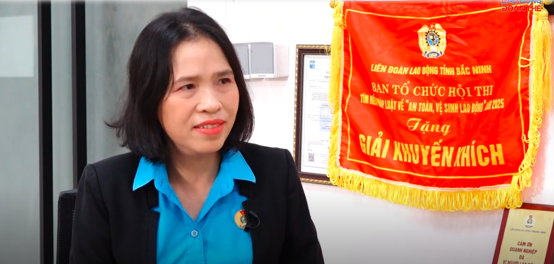 đồng chí Nguyễn Thị Hội - Chủ tịch Công đoàn Công ty TNHH MPT Solution Việt Nam. Ảnh: Nguyễn Việt