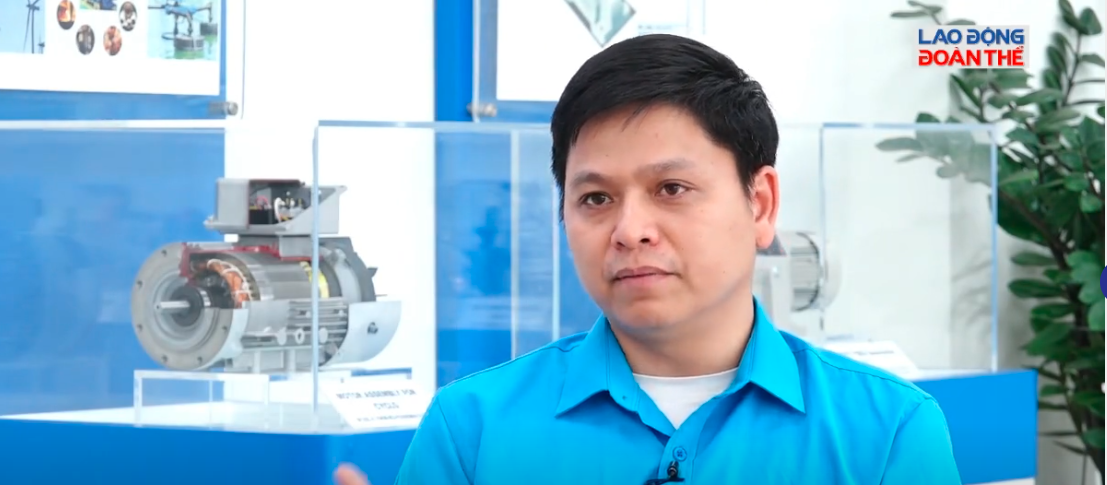 đồng chí Trần Ngọc Tuân, Chủ tịch Công đoàn Công ty Sumitomo Hevy Industries Việt Nam. Ảnh: Nguyễn Việt