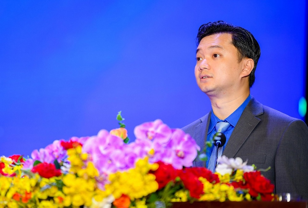 Anh Nguyễn Minh Triết, Bí thư thường trực T.Ư Đoàn, Chủ tịch T.Ư Hội SVVN phát biểu tại đại hội. Ảnh: Dương Triều Anh Nguyễn Minh Triết, Bí thư thường trực T.Ư Đoàn, Chủ tịch T.Ư Hội SVVN phát biểu tại đại hội. Ảnh: Dương Triều