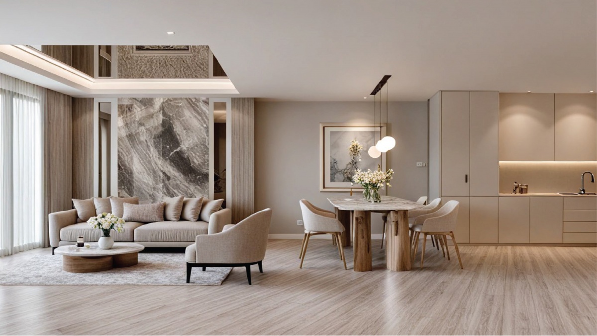 Không gian căn hộ tại phân khu Thịnh Vượng là sự hội tụ của chuẩn mực thiết kế và nội thất cao cấp