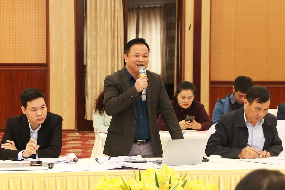 Ông Trần Sỹ Pha, Trưởng ban Công tác xã hội - Quản lý thảm họa Trung ương Hội Chữ thập đỏ Việt Nam phát biểu tại Tọa đàm. Ảnh: Tiến Đạt