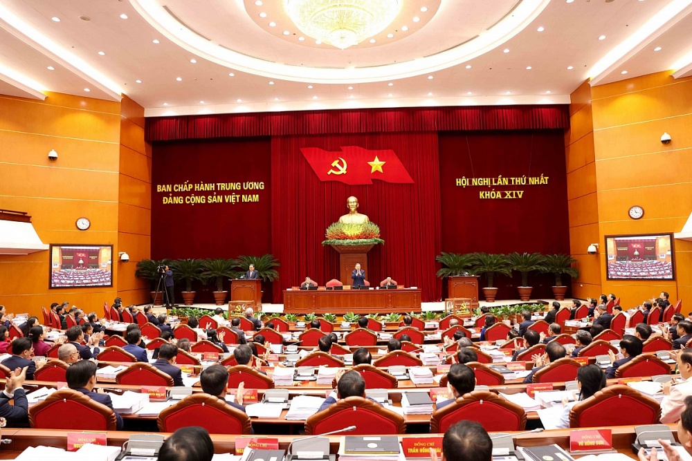 Hội nghị lần thứ nhất Ban Chấp hành Trung ương Đảng khóa XIV. Ảnh: TTXVN