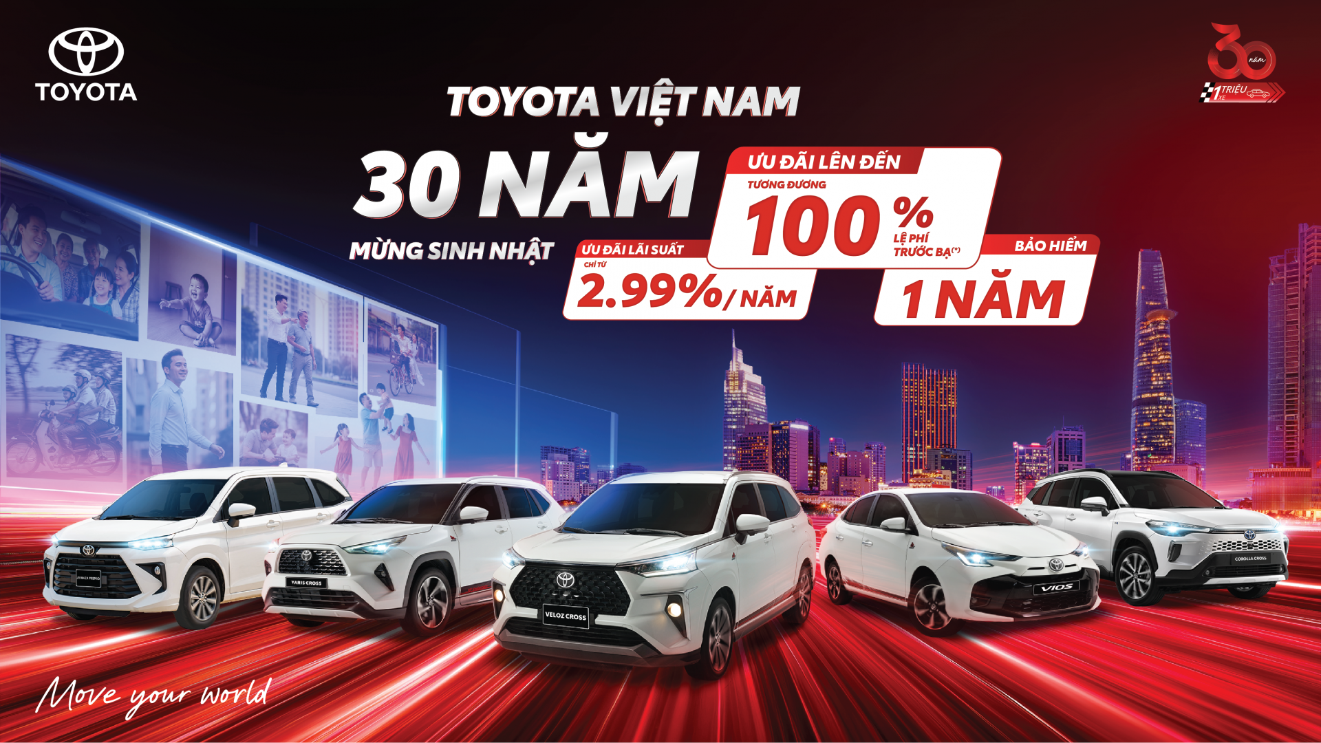 Bùng nổ ưu đãi mừng sinh nhật 30 năm của Toyota Việt Nam Bùng nổ ưu đãi mừng sinh nhật 30 năm của Toyota Việt Nam