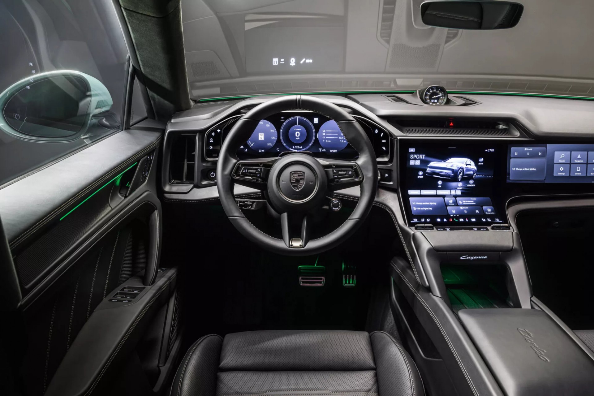 Khoang nội thất của Porsche Cayenne Turbo Electric 2026