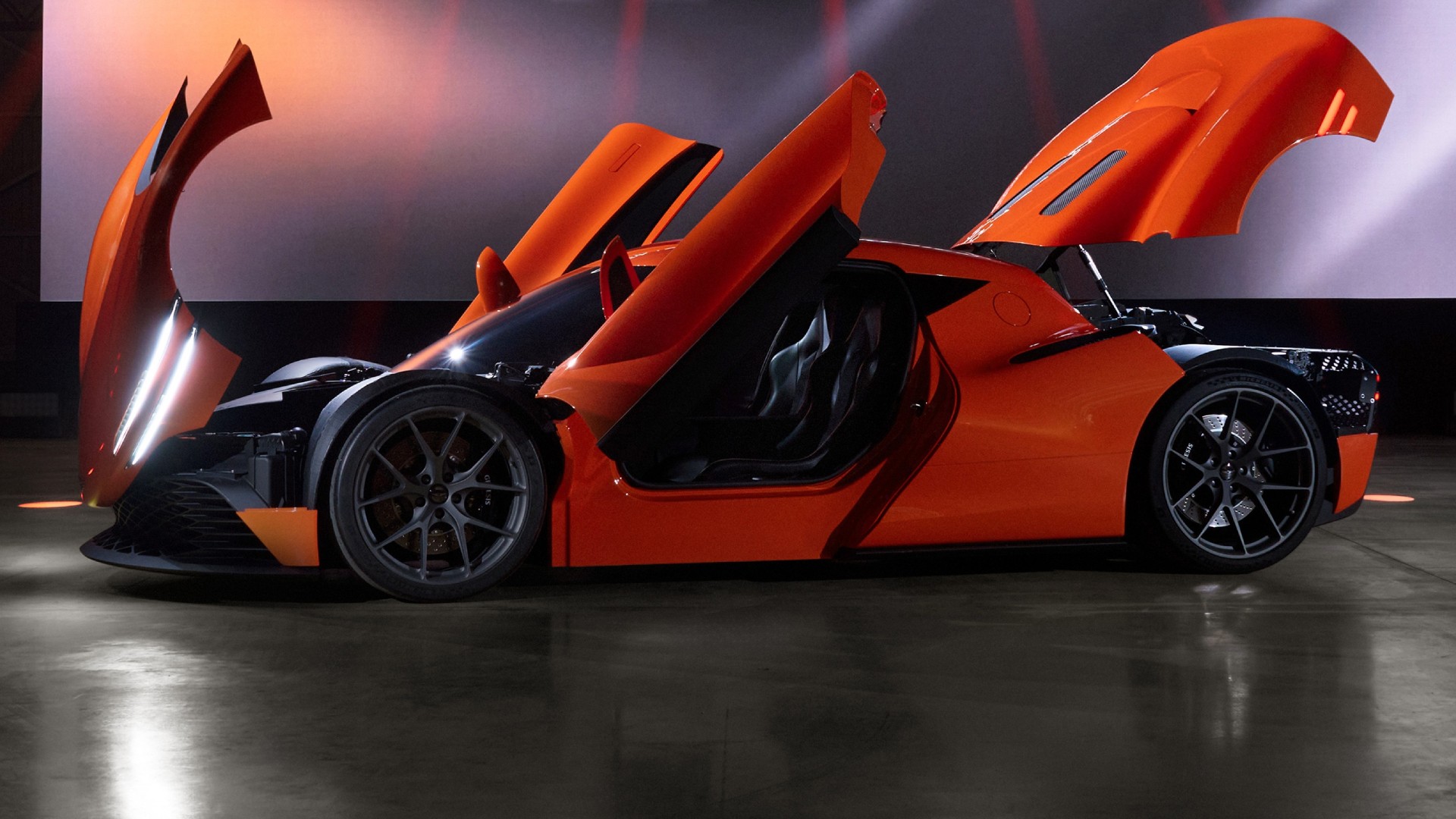 Thương hiệu xe sang của Hyundai hé lộ mẫu Genesis Magma GT Concept xứng tầm siêu xe hiệu suất cao Genesis Magma GT Concept khi mở mọi cửa và nắp