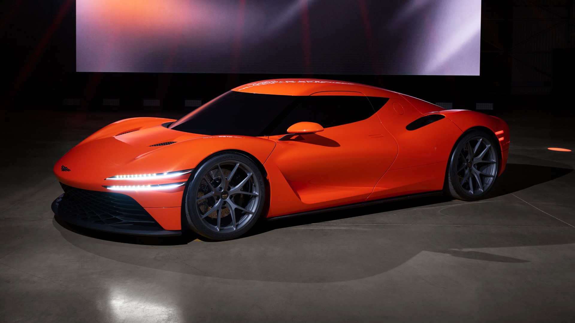 Thương hiệu xe sang của Hyundai hé lộ mẫu Genesis Magma GT Concept xứng tầm siêu xe hiệu suất cao Phía trước của Genesis Magma GT Concept