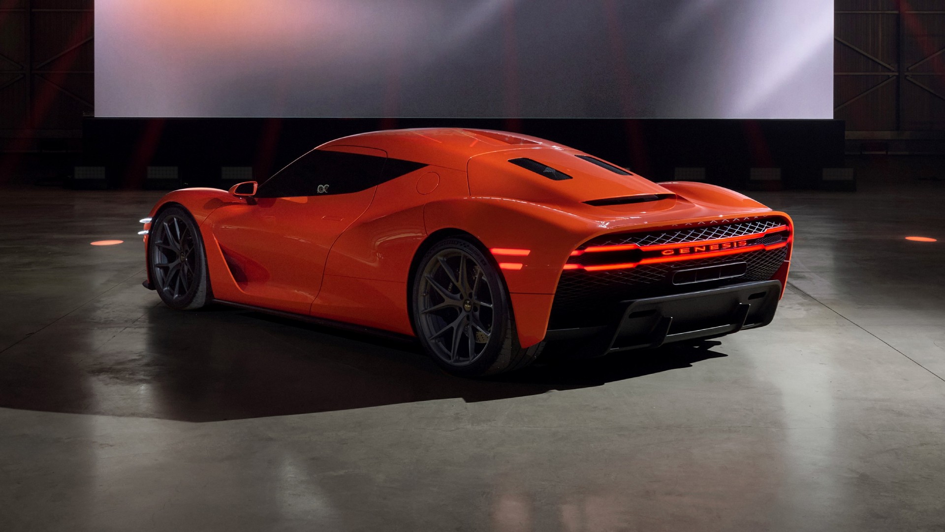 Thương hiệu xe sang của Hyundai hé lộ mẫu Genesis Magma GT Concept xứng tầm siêu xe hiệu suất cao Phía sau của Genesis Magma GT Concept