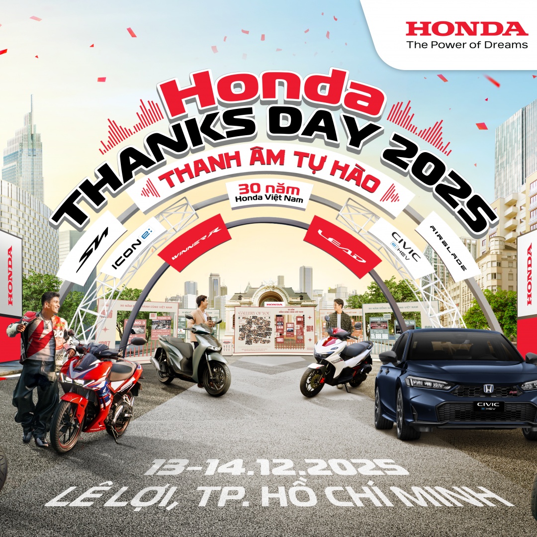 Honda Thanks Day 2025 sẽ diễn ra tại TP.HCM từ 13 đến 14/12/2025