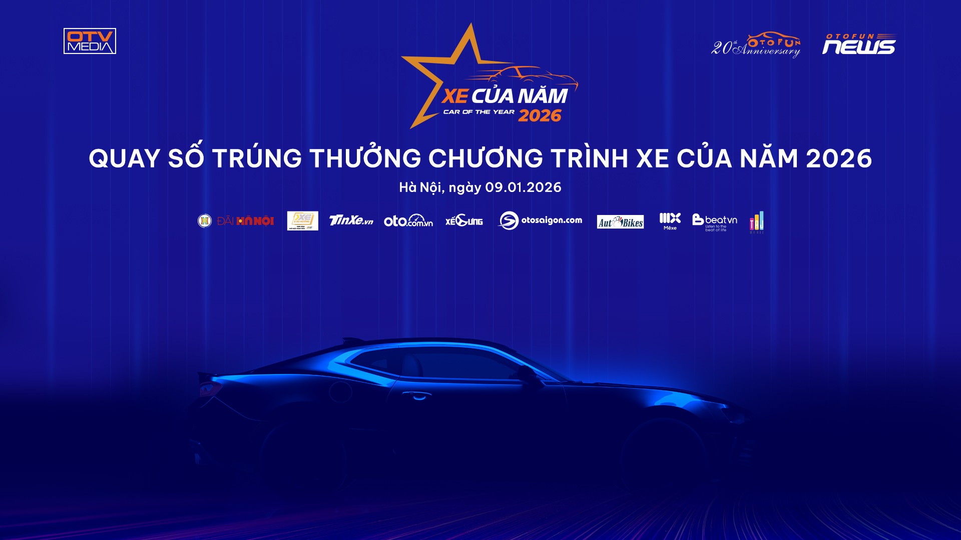 Fanpage Otofun tổ chức livestream quay số trúng thưởng “Xe Của Năm 2026” Fanpage Otofun tổ chức livestream quay số trúng thưởng “Xe Của Năm 2026”