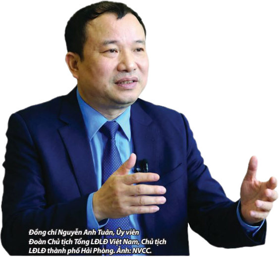 đồng chí Nguyễn Anh Tuân, Ủy viên Đoàn Chủ tịch Tổng LĐLĐ Việt Nam, Chủ tịch LĐLĐ thành phố Hải Phòng. đồng chí Nguyễn Anh Tuân, Ủy viên Đoàn Chủ tịch Tổng LĐLĐ Việt Nam, Chủ tịch LĐLĐ thành phố Hải Phòng.