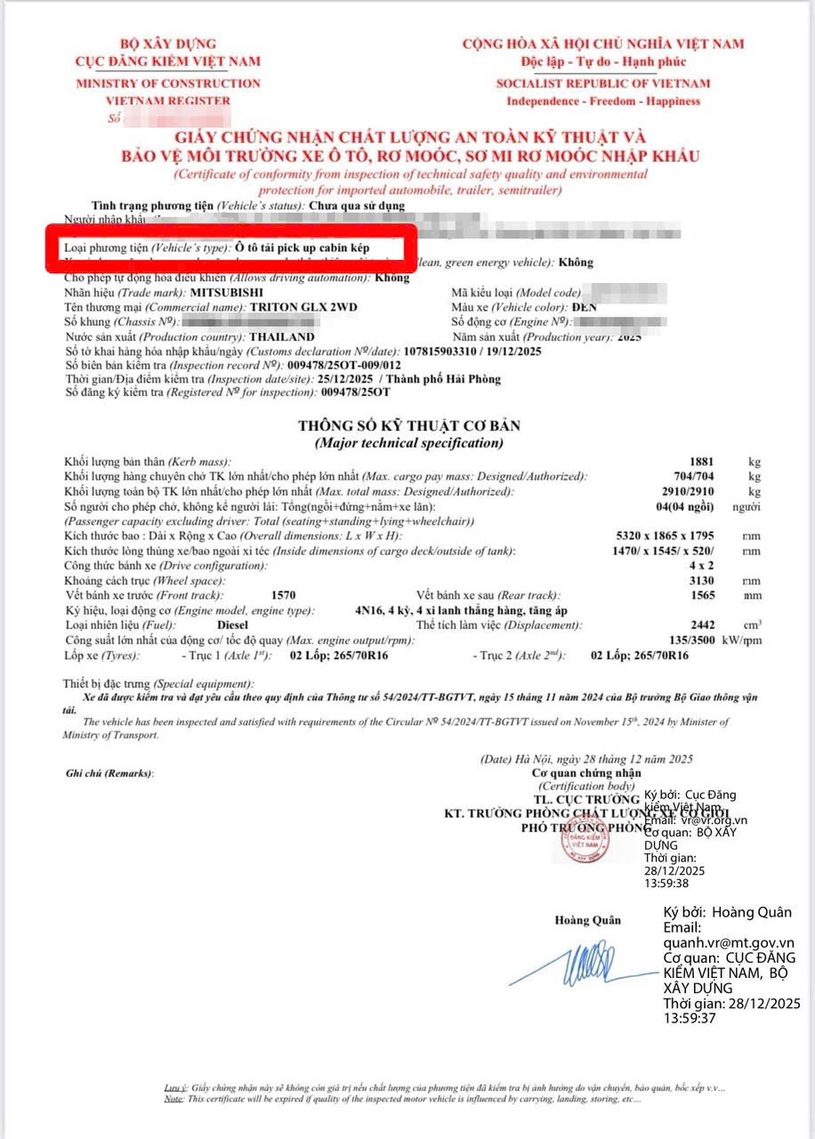 Cách phân biệt xe bán tải là xe con hay xe tải: Cục CSGT giải đáp