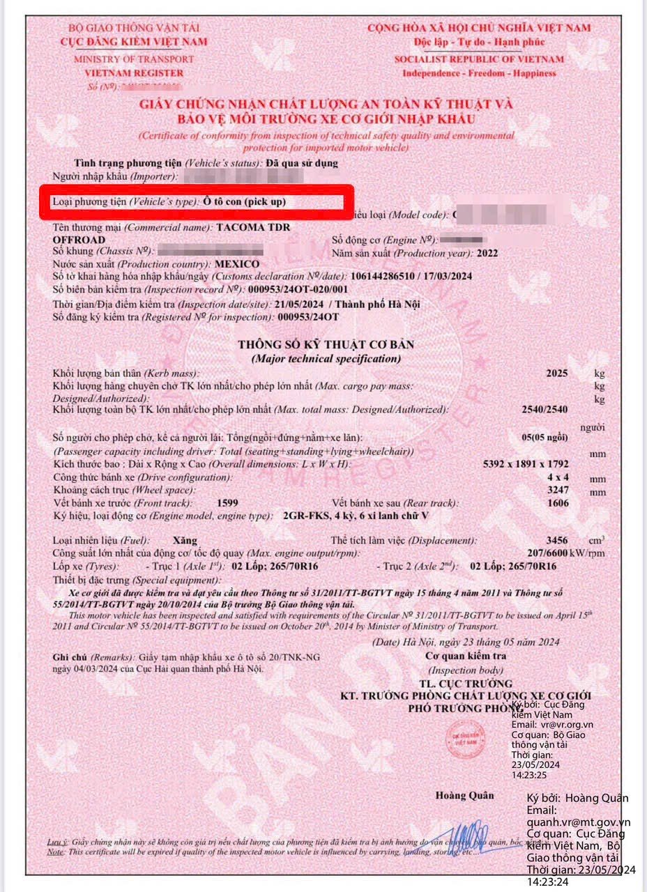 Cách phân biệt xe bán tải là xe con hay xe tải: Cục CSGT giải đáp