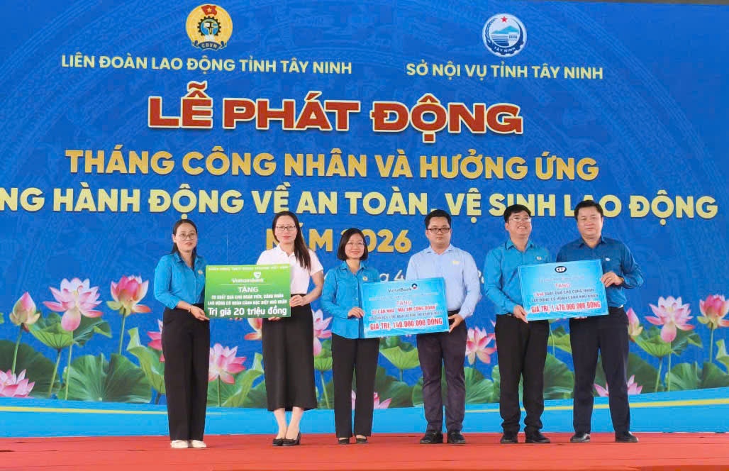 Tây Ninh chính thức phát động Tháng Công nhân 2026: Đổi mới sáng tạo, nâng cao năng suất lao động