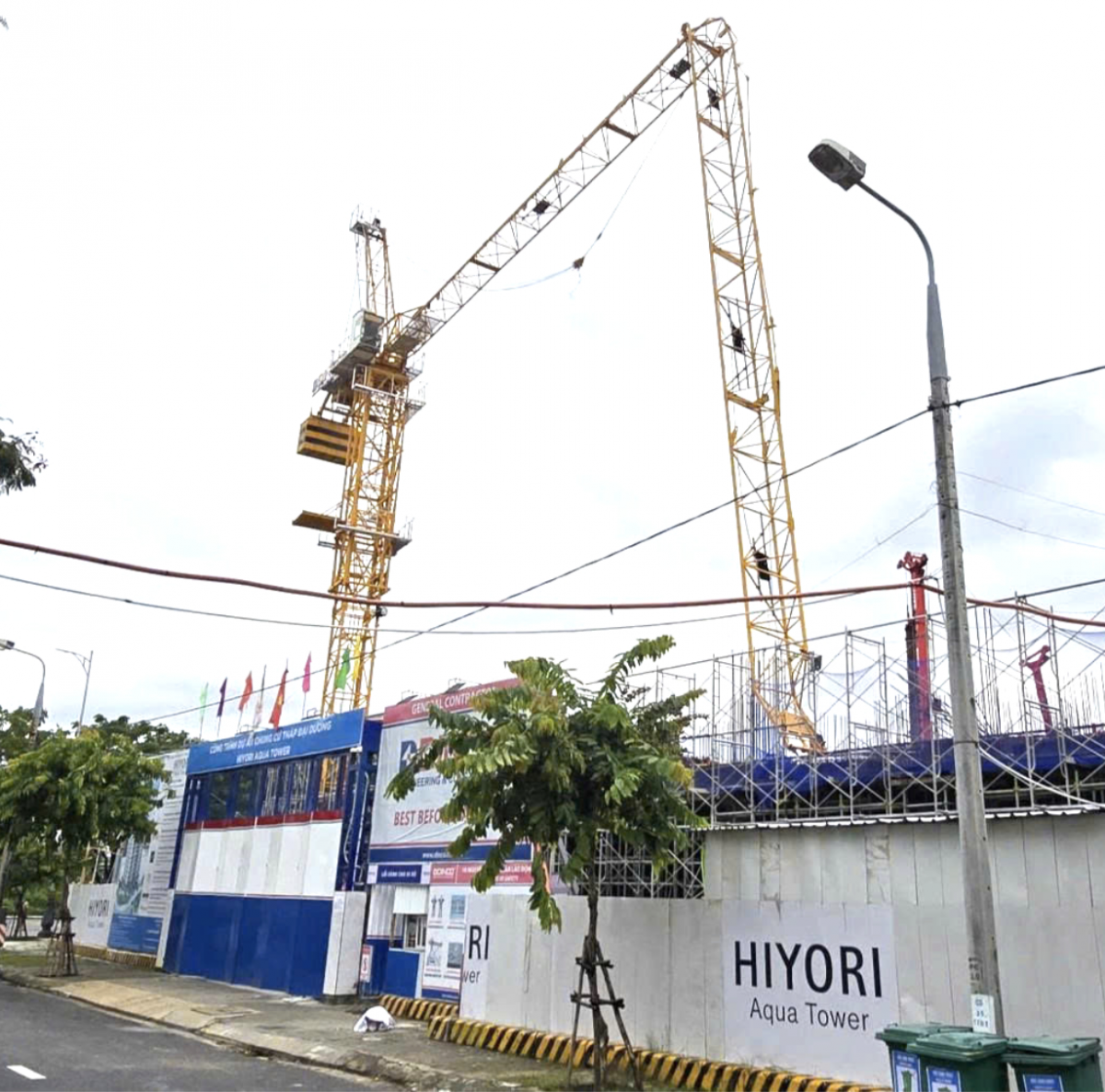 Hiện trường vụ tai nạn tại Chung cư Tháp Đại Dương. 