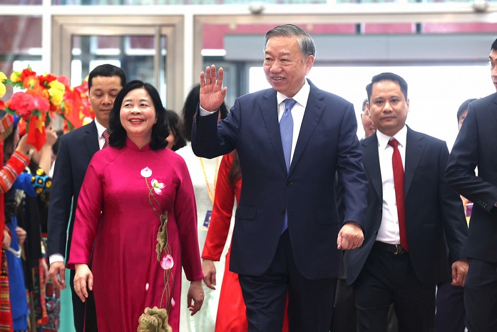 Tổng Bí thư, Chủ tịch nước Tô Lâm đến dự phiên khai mạc trọng thể Đại hội đại biểu Mặt trận Tổ quốc Việt Nam lần thứ XI. Ảnh: Doãn Tấn – TTXVN
