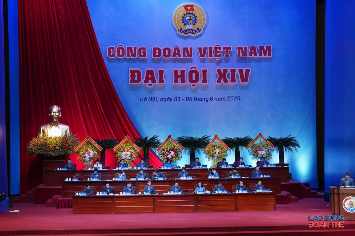 [Ảnh] Toàn cảnh phiên trọng thể Đại hội XIV Công đoàn Việt Nam